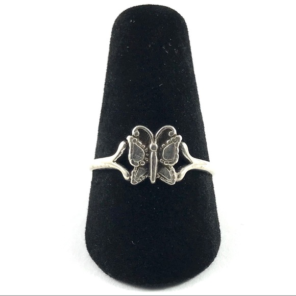 Vintage Jewelry - Amazing Sterling Silver Butterfly Ring Size 7.5